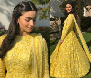 Alia Bhatt in yellow Anarkali